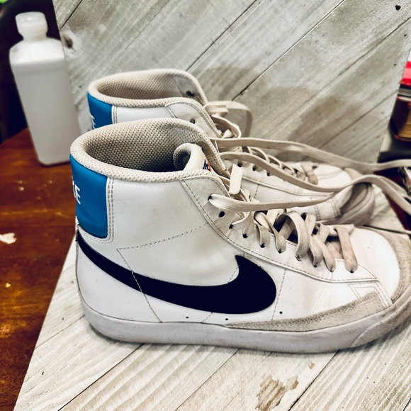 Nike Other - Nike Blazer Mid Youth Kids White Black Blue High Top Sneakers DA4086 108 Size 5Y